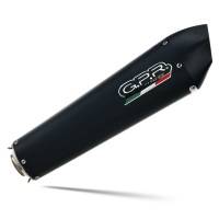Exhaust compatible with Gilera Gp 800 2008-2013, Gpe Ann. Black titanium, Homologated legal Mid-full system exhaust, including removable db killer and catalyst 