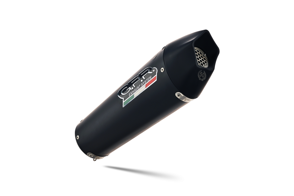 Exhaust compatible with Ktm Enduro 690 R 2021-2024, GP Evo4 Black Titanium, Homologated legal slip-on exhaust including removable db killer, link pipe and catalyst 