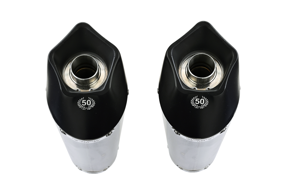 Exhaust compatible with Kawasaki Z 1000 Sx 2017-2020, Gpe Ann. Black titanium, Dual Homologated legal slip-on exhaust including removable db killers and link pipes 