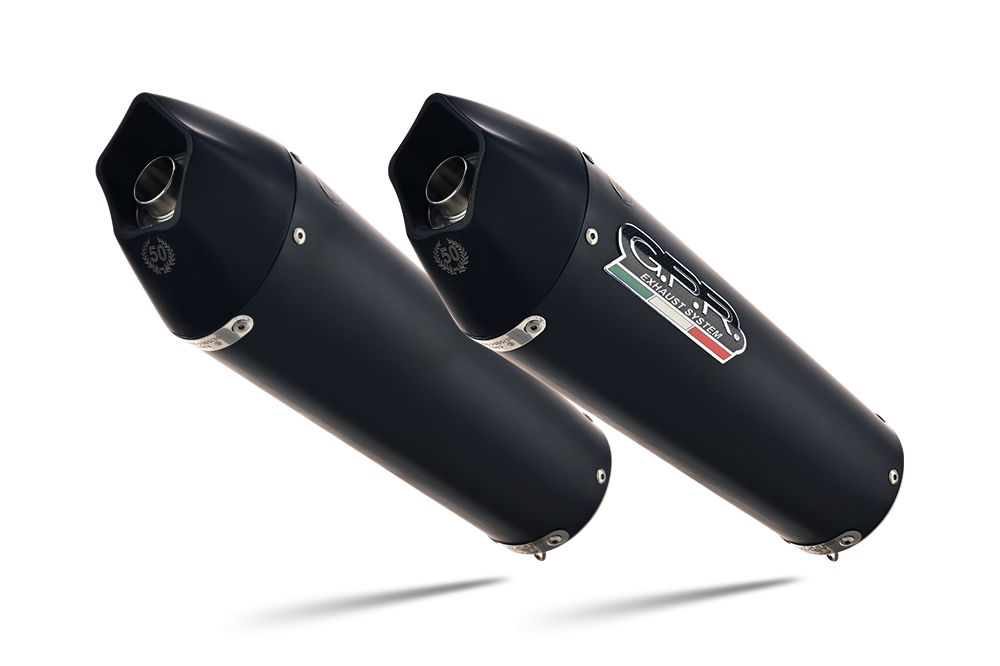 Exhaust compatible with Ducati Multistrada 620 2005-2007, Gpe Ann. Black titanium, Dual Homologated legal slip-on exhaust including removable db killers and link pipes 