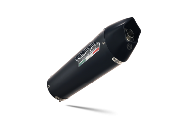 Exhaust compatible with Gilera Gp 800 2008-2013, Gpe Ann. Black titanium, Homologated legal mid-full system exhaust including removable db killer 