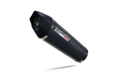 Exhaust compatible with Kawasaki Er 6 N - F 2012-2016, Gpe Ann. Black titanium, Homologated legal full system exhaust, including removable db killer 