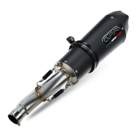 Exhaust compatible with Ktm Enduro 690 R 2021-2024, GP Evo4 Black Titanium, Homologated legal slip-on exhaust including removable db killer, link pipe and catalyst 