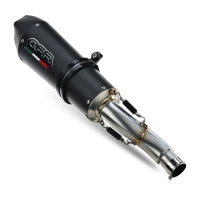 Exhaust compatible with Cf Moto 700 Mt 2023-2024, GP Evo4 Black Titanium, Homologated legal slip-on exhaust including removable db killer, link pipe and catalyst 