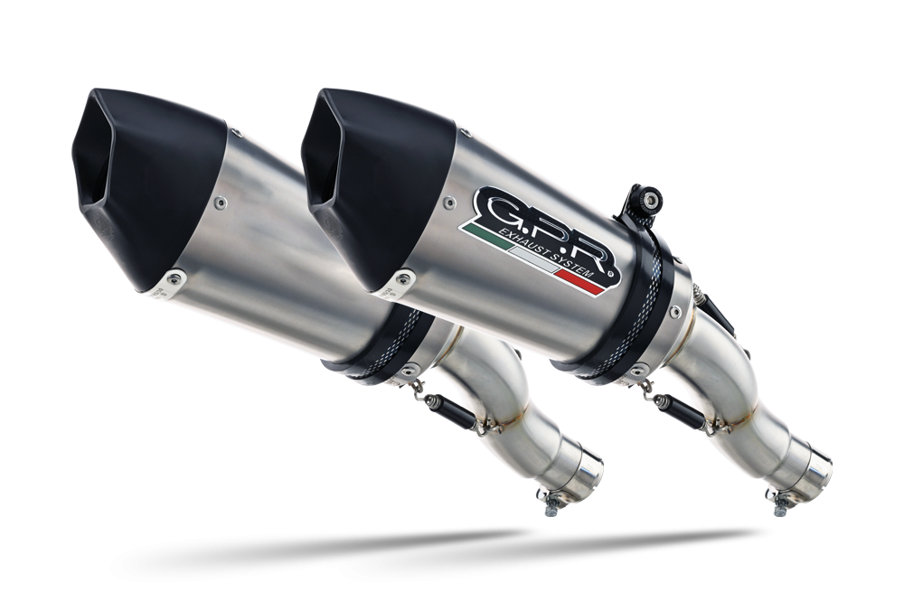 Exhaust compatible with Kawasaki Z 1000 Sx 2017-2020, GP Evo4 Titanium, Dual Homologated legal slip-on exhaust including removable db killers and link pipes 