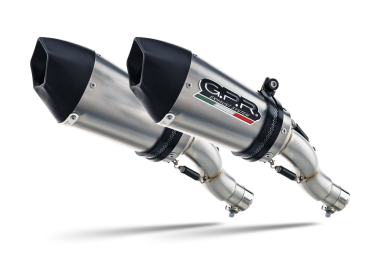 Exhaust compatible with Kawasaki Z 1000 Sx 2011-2016, Gpe Ann. titanium, Dual Homologated legal slip-on exhaust including removable db killers and link pipes 