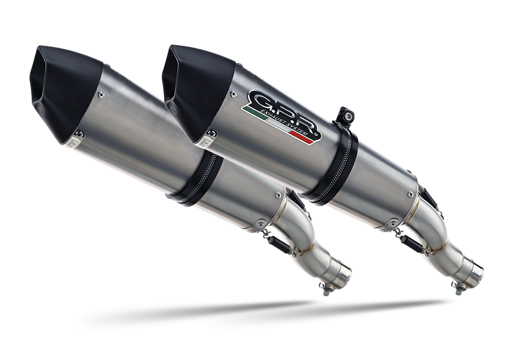 Exhaust compatible with Aprilia Rsv 1000 R Factory 2006-2010, Gpe Ann. titanium, Dual Homologated legal slip-on exhaust including removable db killers and link pipes 