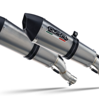 Exhaust compatible with Aprilia Rsv 1000 R Factory 2006-2010, Gpe Ann. titanium, Dual Homologated legal slip-on exhaust including removable db killers and link pipes 