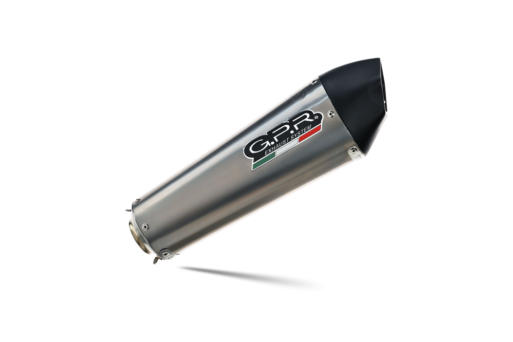 Exhaust compatible with Bmw F 800 R 2015-2016, Gpe Ann. titanium, Homologated legal slip-on exhaust including removable db killer and link pipe 