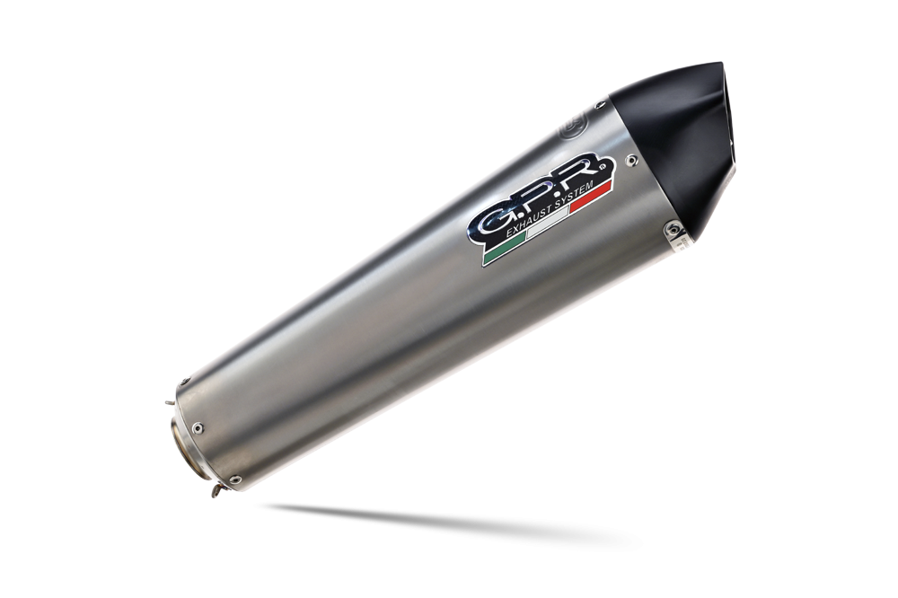 Exhaust compatible with Bmw R 1200 Rt 2009-2013, Gpe Ann. titanium, Homologated legal slip-on exhaust including removable db killer and link pipe 