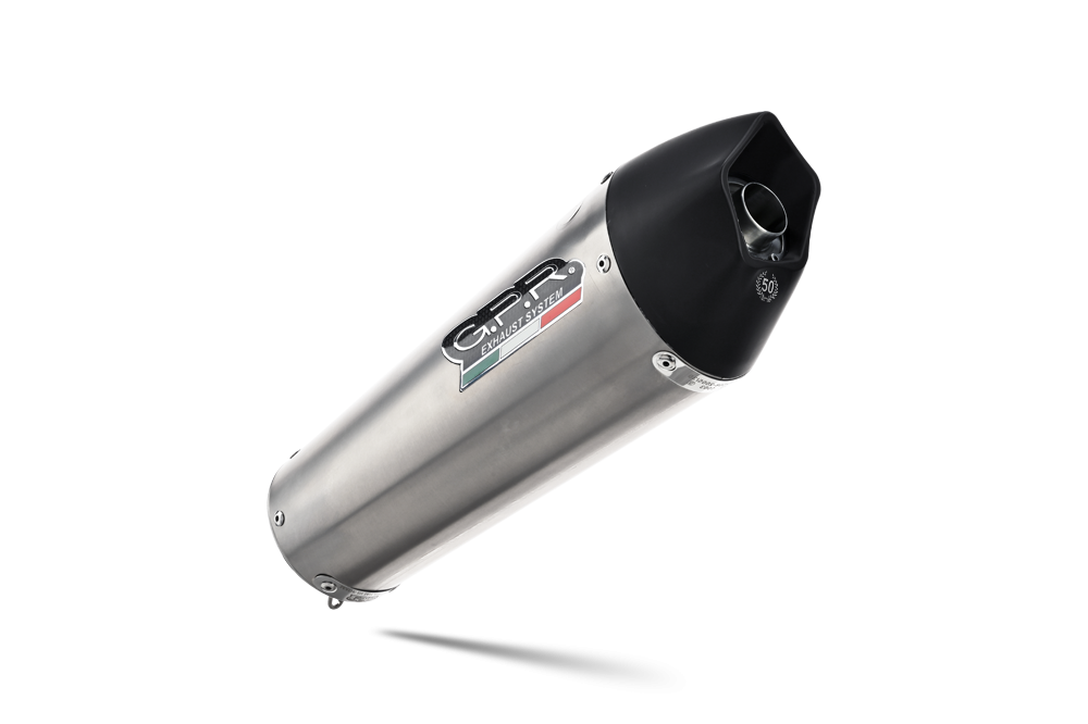 Exhaust compatible with Yamaha Xt 1200 Z Supertenere 2010-2016, Gpe Ann. titanium, Homologated legal slip-on exhaust including removable db killer and link pipe 