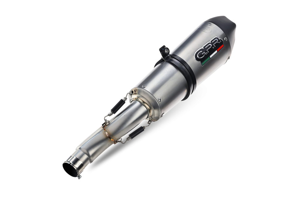 Exhaust compatible with Aprilia Rsv 1000 R Factory 2006-2010, Gpe Ann. titanium, Dual Homologated legal slip-on exhaust including removable db killers and link pipes 