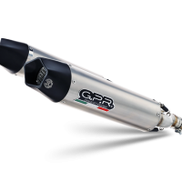 Exhaust compatible with Aprilia Shiver 900 2017-2020, GP Evo4 Titanium, Dual Homologated legal slip-on exhaust including removable db killers and link pipes 