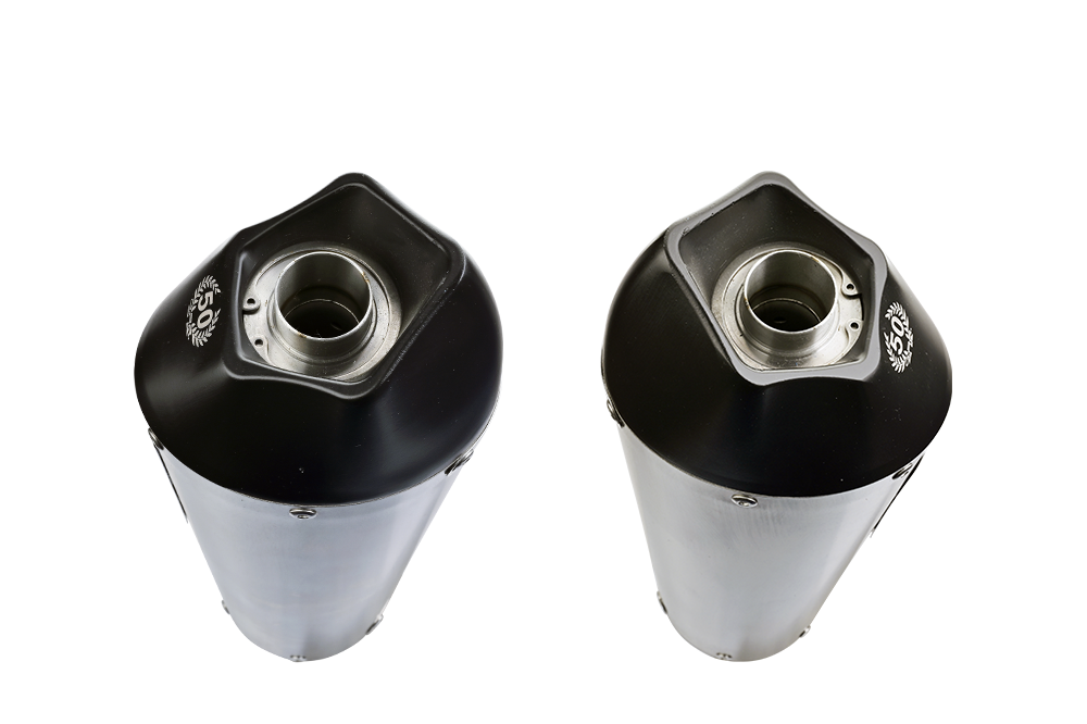 Exhaust compatible with Ducati 999 2002-2008, Gpe Ann. titanium, Dual Homologated legal slip-on exhaust including removable db killers and link pipes 
