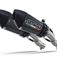 Exhaust compatible with Kawasaki Z 1000 2010-2013, Gpe Ann. Poppy, Dual Homologated legal slip-on exhaust including removable db killers and link pipes 