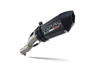 Exhaust compatible with Bmw R Nine-T 1200 -Pure -Racer -Urban G-S 2017-2023, GP Evo4 Poppy, Homologated legal slip-on exhaust including removable db killer and link pipe 