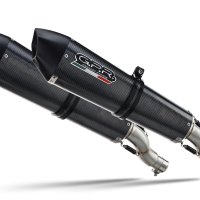 Exhaust compatible with Bmw K 1600 Gtl 2017-2021, GP Evo4 Poppy, Dual Homologated legal slip-on exhaust including removable db killers and link pipes 