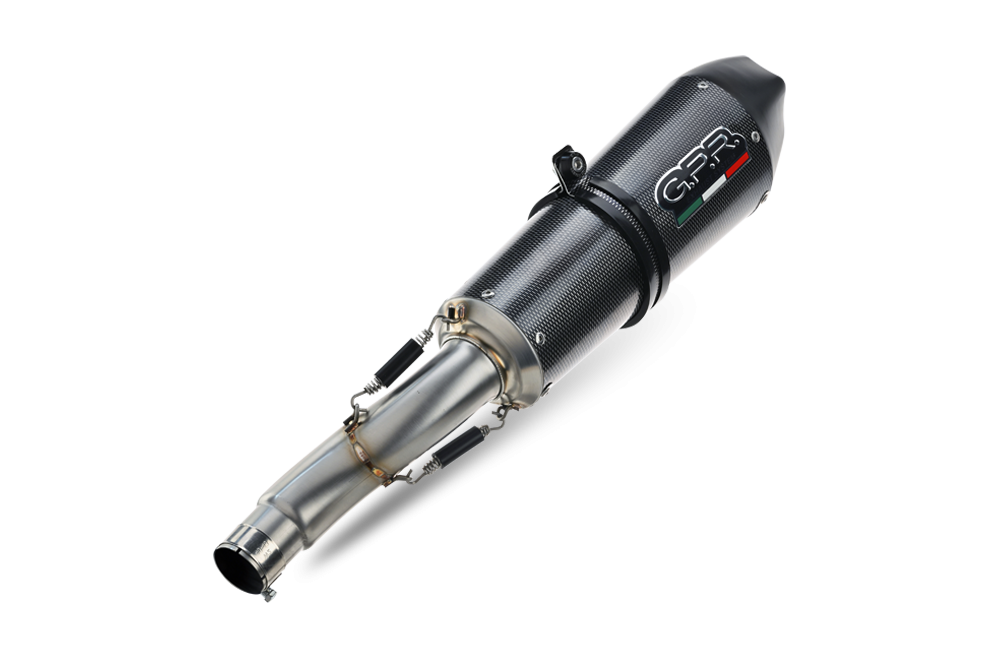 Exhaust compatible with Voge 650DSX 2021-2024, GP Evo4 Poppy, Homologated legal slip-on exhaust including removable db killer, link pipe and catalyst 