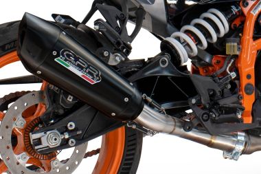 Exhaust compatible with Ducati Multistrada 1260 2018-2020, GP-Revo Black Titanium, Homologated legal slip-on exhaust including removable db killer and link pipe 