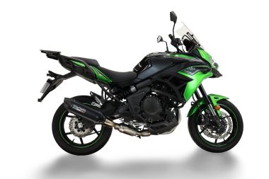 Exhaust compatible with Kawasaki Versys 650 2023-2025, Furore-X Titanio Nero, Homologated silencer for noise including full line,db killer and catalyst compliant for inspection 