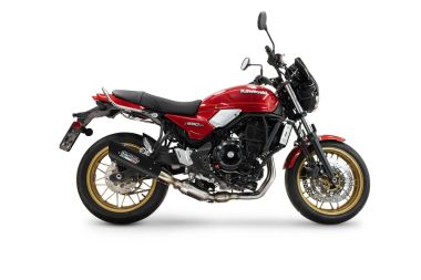 Exhaust compatible with Kawasaki Z 650 RS 2024-2025, GP-Revo Black Titanium, Homologated silencer for noise including full line,db killer and catalyst compliant for inspection 