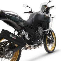 Exhaust compatible with Kove 800X 2024-2026, Furore-X Titanio Nero, Racing slip-on exhausts including link pipe and removable db killer 