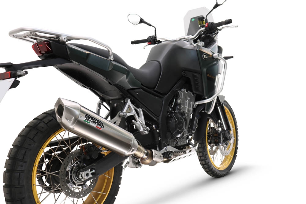 Exhaust compatible with Kove 800X 2024-2026, Furore-X Acciaio Inox, Racing slip-on exhausts including link pipe and removable db killer 