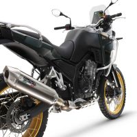 Exhaust compatible with Kove 800X 2024-2026, Furore-X Acciaio Inox, Racing slip-on exhausts including link pipe and removable db killer 