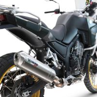 Exhaust compatible with Kove 800X 2024-2026, Satinox , Homologated legal slip-on exhaust including removable db killer and link pipe 