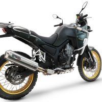 Exhaust compatible with Kove 800X 2024-2026, Satinox , Homologated legal slip-on exhaust including removable db killer and link pipe 