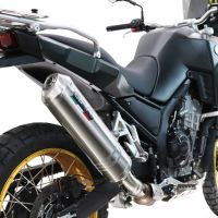 Exhaust compatible with Kove 800X 2024-2026, Satinox , Homologated legal slip-on exhaust including removable db killer and link pipe 