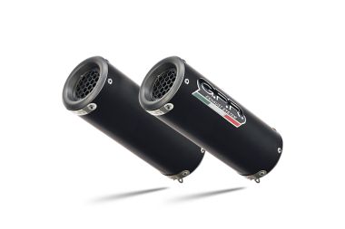 Exhaust compatible with Ducati Monster 696 2008-2014, M3 Black Titanium, Dual Homologated legal slip-on exhaust including removable db killers and link pipes 