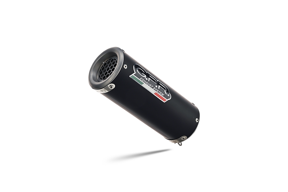 Exhaust compatible with Benelli 752 S 2019-2021, M3 Black Titanium, Homologated legal slip-on exhaust including removable db killer and link pipe 