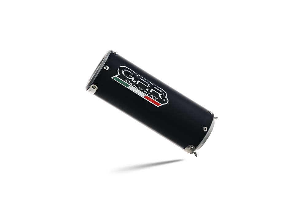 Exhaust compatible with Benelli 752 S 2019-2021, M3 Black Titanium, Homologated legal slip-on exhaust including removable db killer and link pipe 