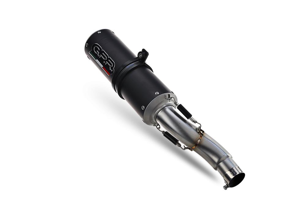 Exhaust compatible with Bmw C 650 Sport 2016-2020, M3 Black Titanium, Homologated legal slip-on exhaust including removable db killer and link pipe 