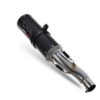 Exhaust compatible with Benelli 752 S 2019-2021, M3 Black Titanium, Homologated legal slip-on exhaust including removable db killer and link pipe 