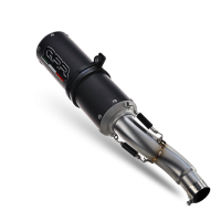 Exhaust compatible with Bmw C 650 Sport 2016-2020, M3 Black Titanium, Homologated legal slip-on exhaust including removable db killer and link pipe 