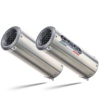 Exhaust compatible with Honda Cbf 1000 - ST 2006-2009, M3 Inox , Dual Homologated legal slip-on exhaust including removable db killers and link pipes 