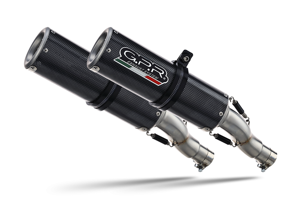 Exhaust compatible with Aprilia Shiver 900 2017-2020, M3 Poppy , Dual Homologated legal slip-on exhaust including removable db killers and link pipes 