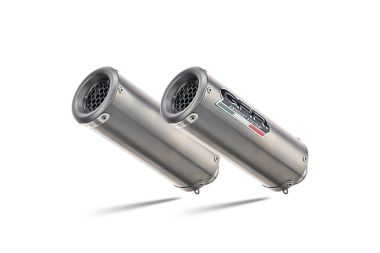 Exhaust compatible with Ducati Monster 696 2008-2014, M3 Titanium Natural, Dual Homologated legal slip-on exhaust including removable db killers and link pipes 