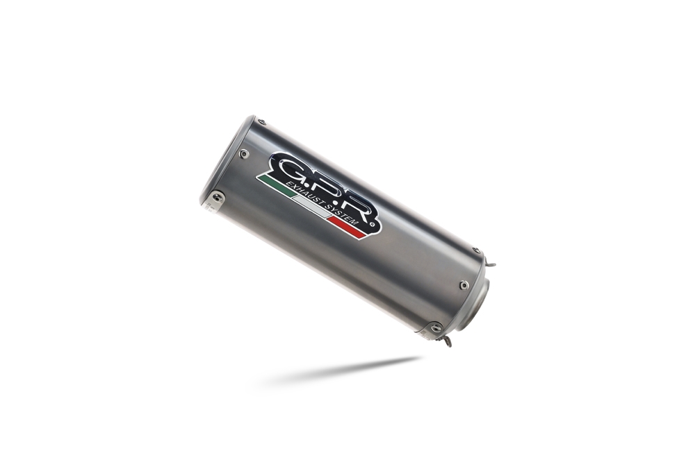 Exhaust compatible with Cf Moto 700 CL-X Heritage 2025-2026, M3 Titanium Natural, Homologated legal slip-on exhaust including removable db killer and link pipe 
