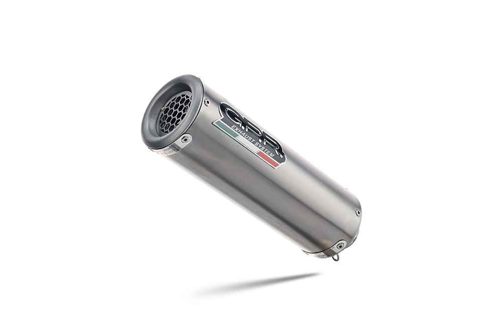 Exhaust compatible with Honda Cmx 300 Rebel 2021-2023, M3 Titanium Natural, Homologated legal slip-on exhaust including removable db killer and link pipe 
