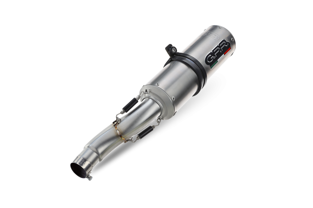 Exhaust compatible with Bmw R Nine-T 1200 -Pure -Racer -Urban G-S 2017-2023, M3 Titanium Natural, Homologated legal slip-on exhaust including removable db killer and link pipe 