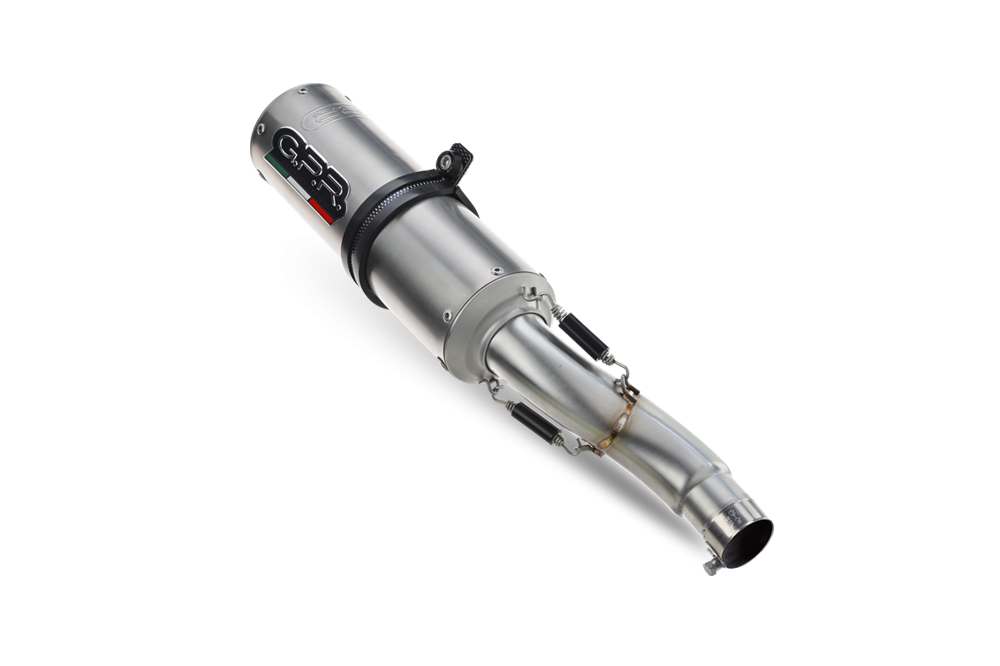 Exhaust compatible with Ducati Multistrada 950 2017-2020, M3 Titanium Natural, Homologated legal Mid-full system exhaust, including removable db killer and catalyst 