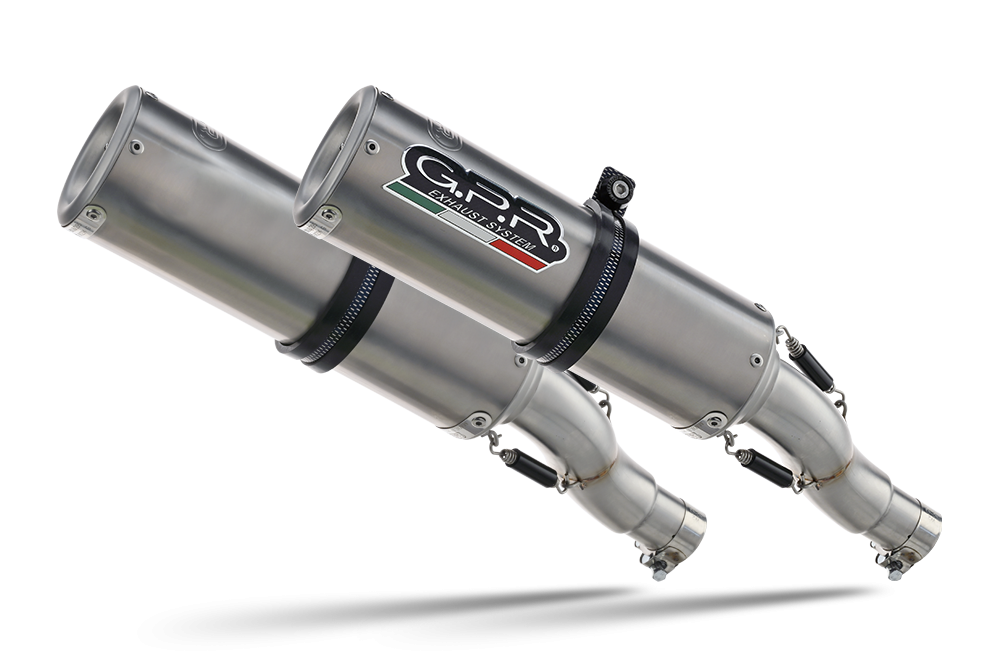 Exhaust compatible with Aprilia Rsv 1000 R Factory 2006-2010, M3 Titanium Natural, Dual Homologated legal slip-on exhaust including removable db killers and link pipes 