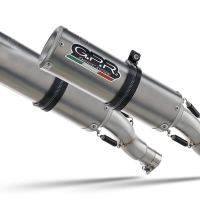 Exhaust compatible with Aprilia Rsv 1000 R Factory 2006-2010, M3 Titanium Natural, Dual Homologated legal slip-on exhaust including removable db killers and link pipes 