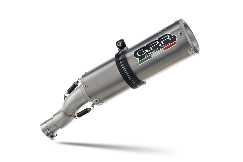 Exhaust compatible with Bmw R Nine-T 1200 -Pure -Racer -Urban G-S 2017-2023, M3 Titanium Natural, Homologated legal slip-on exhaust including removable db killer and link pipe 