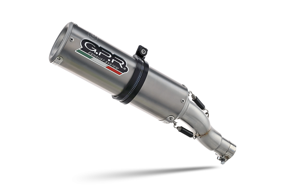 Exhaust compatible with Ducati Multistrada 950 2017-2020, M3 Titanium Natural, Homologated legal Mid-full system exhaust, including removable db killer and catalyst 