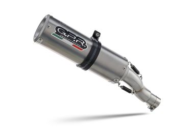Exhaust compatible with Benelli Bn 302 S 2015-2016, M3 Titanium Natural, Homologated legal slip-on exhaust including removable db killer and link pipe 