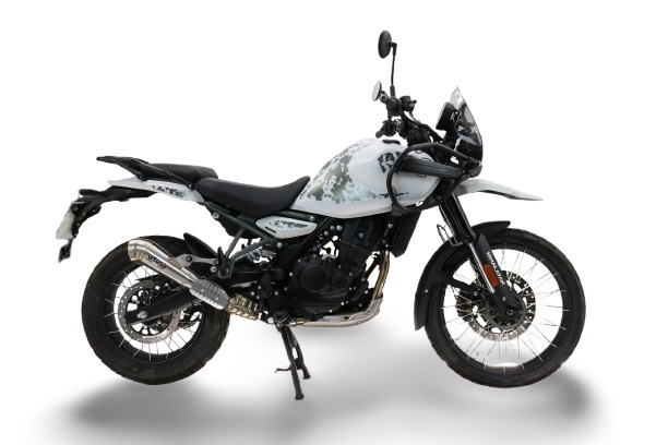 Exhaust compatible with Royal Enfield Guerrilla 450 2024-2025, Powercone Evo, Homologated legal slip-on exhaust including removable db killer and link pipe 